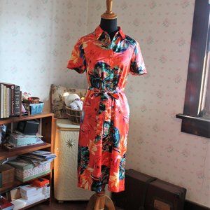 AVON Signature Collection Tropical Print Shirt Dress, Small, NWOT